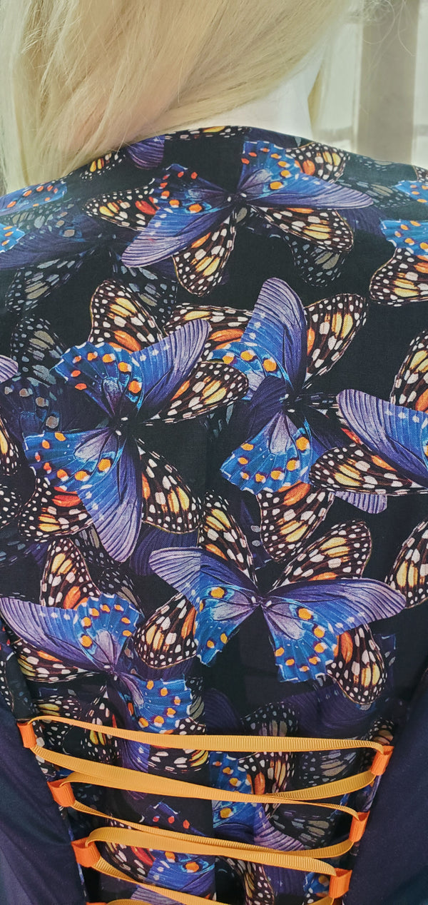 Rabble of Butterflies on Dark Blue: Plus Size
