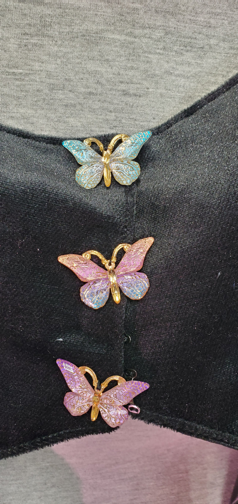 Rabble of Butterflies in Minky cloth with Purple Faux Fur Trimmed Hood: Plus Size