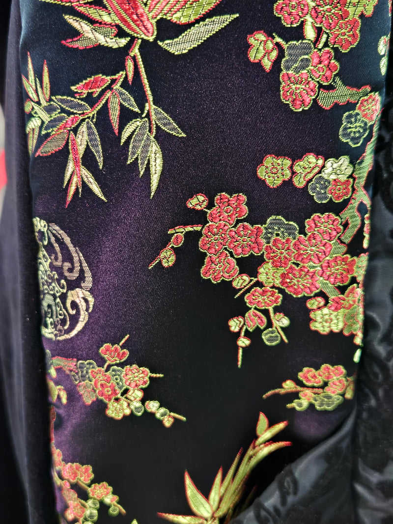 Red, Gold, and Black Brocade in Asian Motif