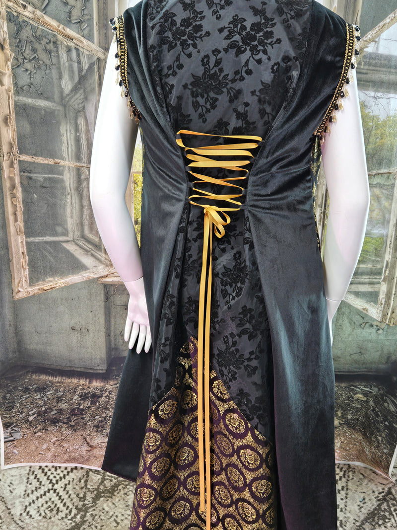 Gold and Black Brocade for Steampunk: Plus Size