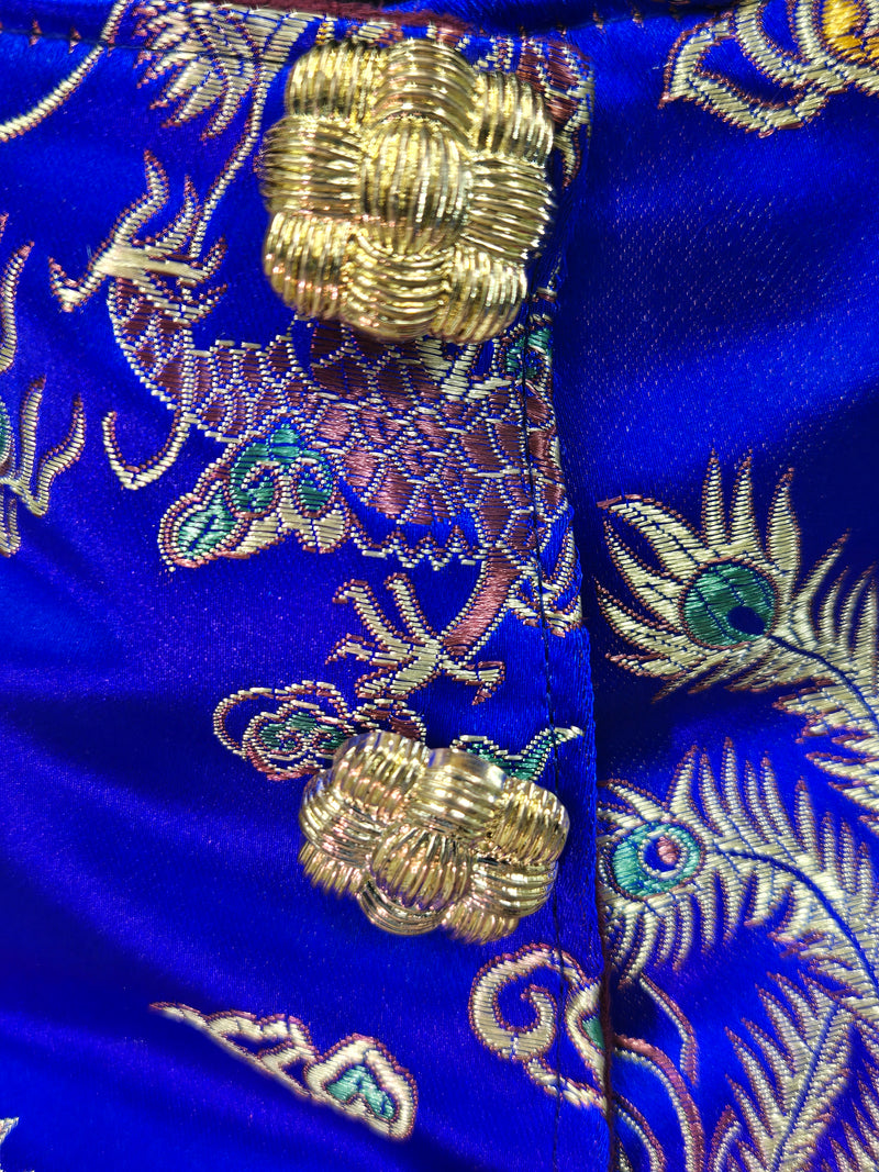 Vibrate Blue Brocade in Asian Design