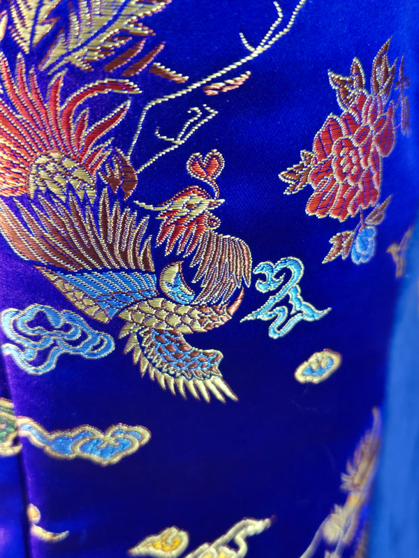 Vibrate Blue Brocade in Asian Design